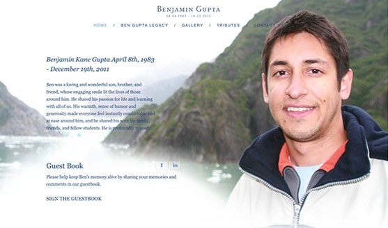 Ben Gupta Memorial Website - 1